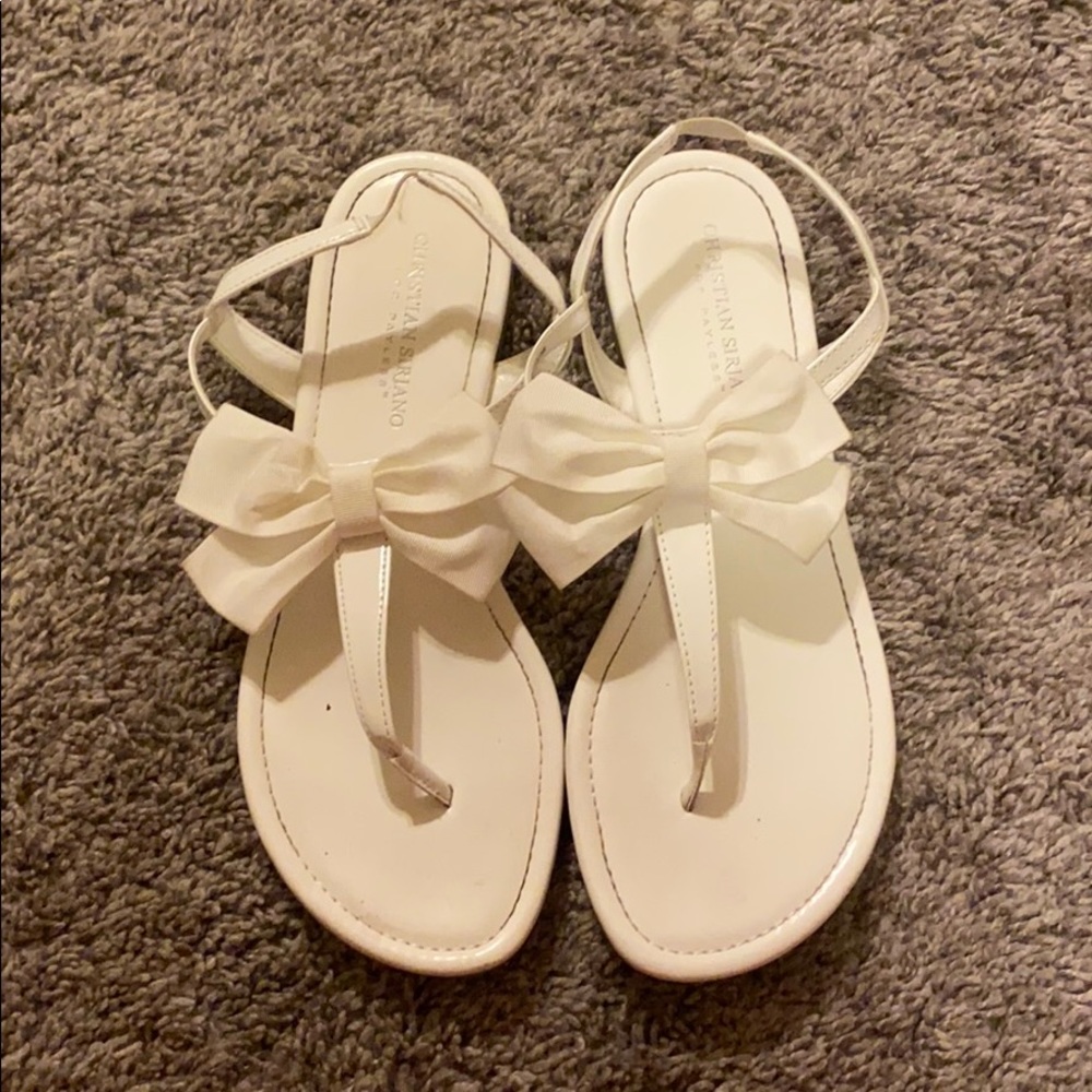 White bow sandals